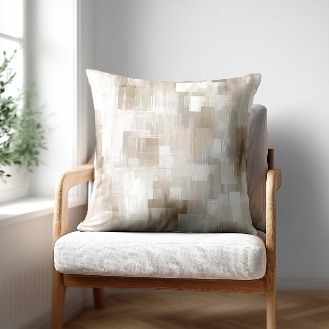 Coussin Abstrait Beige Moderne (Créateur téléchargé)