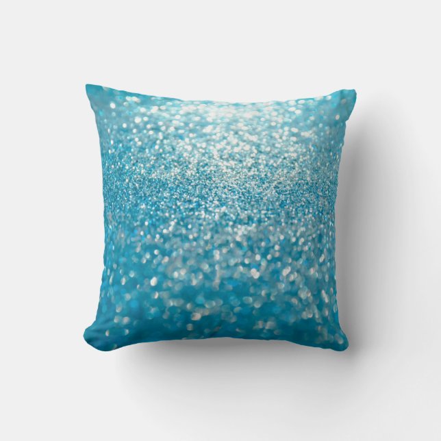 Coussin Abstrait bleu, arrière - plan artistique. (Recto)