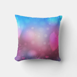 Coussin Abstrait bleu clair et rose arrière - plan avec