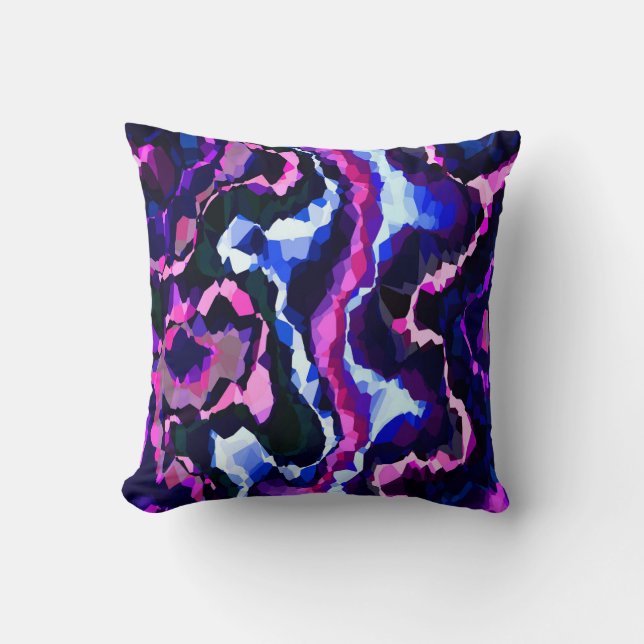 Coussin Abstrait bleu et violet (Recto)