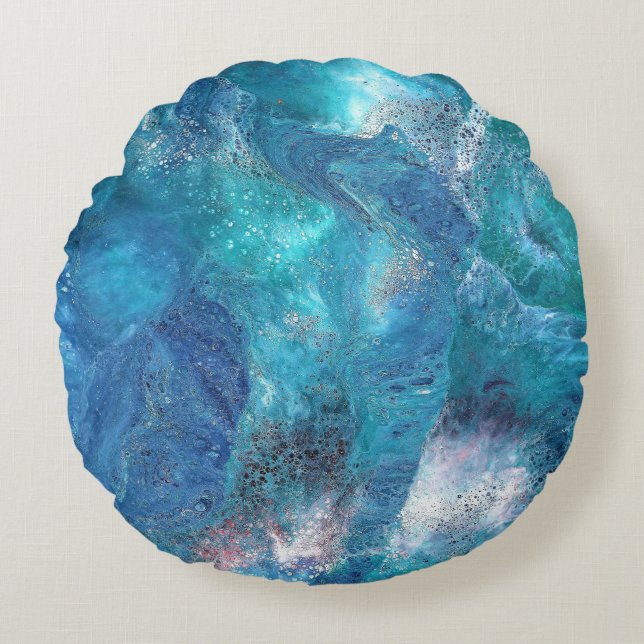 Coussin Abstrait bleu pâle Galaxy 3 (Devant)
