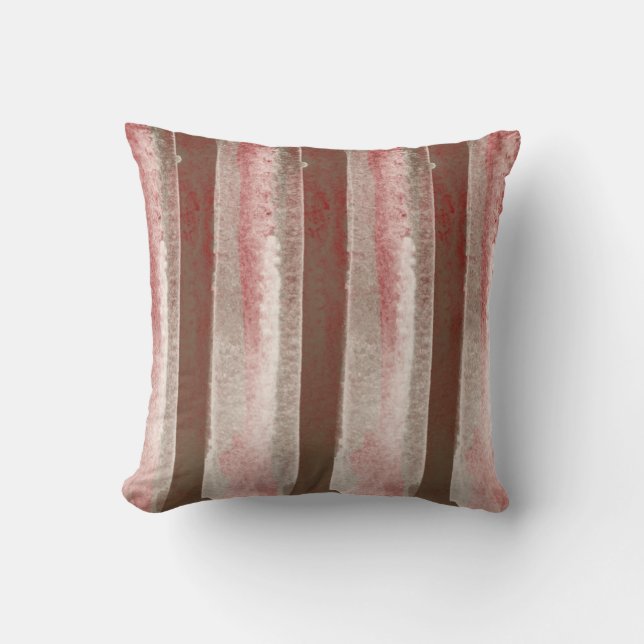 Coussin Abstrait Bourgogne Beige Brun Brun Moderne (Recto)