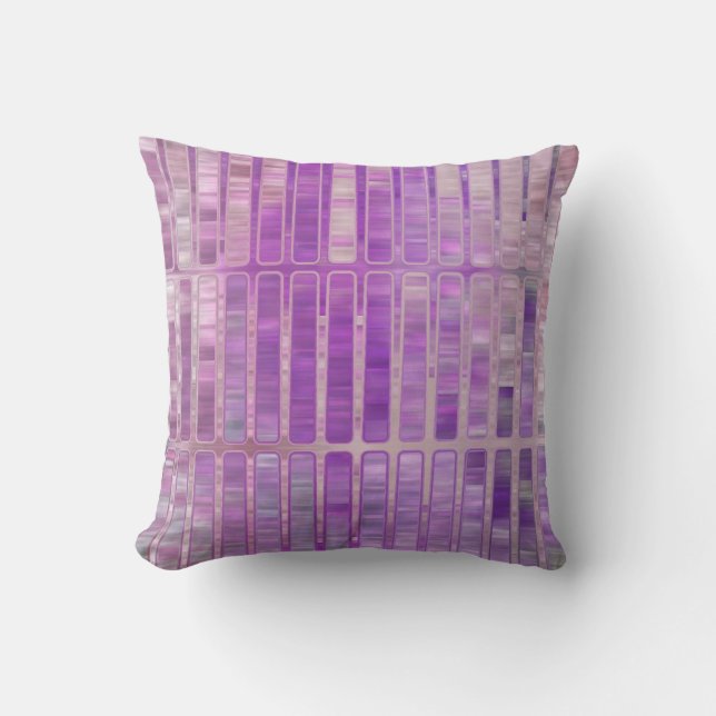 Coussin Abstrait brillant en mosaïque violet arrière - pla (Recto)