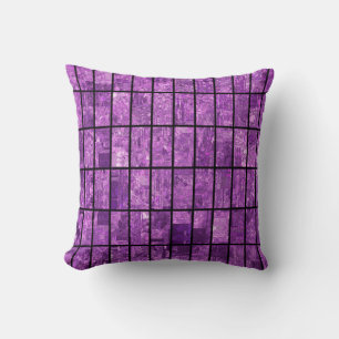 Coussin Abstrait brillant en mosaïque violet arrière - pla