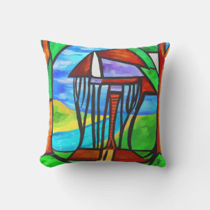 Coussin Abstrait - Cabane dans la forêt