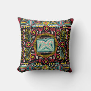 Coussin Abstrait coloré : design de poche carré.