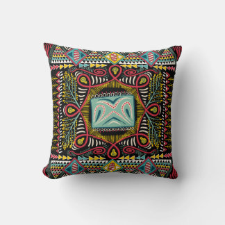 Coussin Abstrait coloré : design de poche carré.