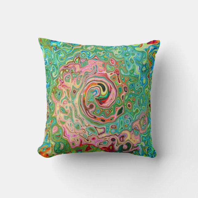 Coussin Abstrait Coloré Rétro Psychedélique Tourbillon Arc (Recto)