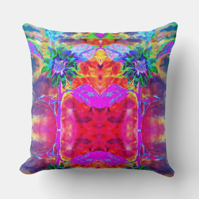 Coussin Abstrait couleur élégant tournesol rétro (Recto)