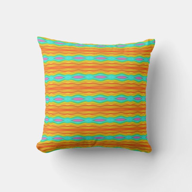 Coussin Abstrait couleur été brillant (Recto)
