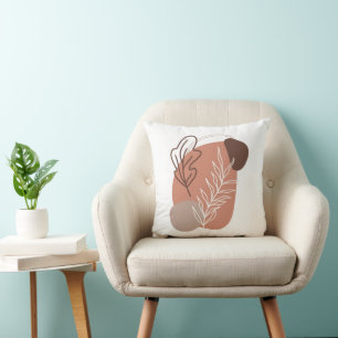 Coussin Abstrait Couleurs Neutres Beige Brun Bohème