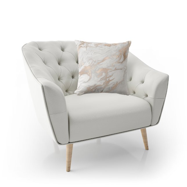 Coussin Abstrait crème glam marbre blanc gris blanc (Abstract Pearly Creamy Glam Marble White Gray Throw Pillow)