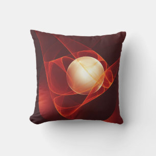 Coussin Abstrait Crème rouge moderne Imaginaire Fractal Ar