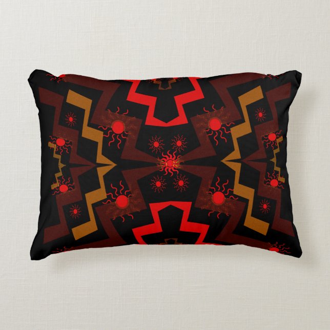 Coussin abstrait d'accent des soleils de foudre (Devant)