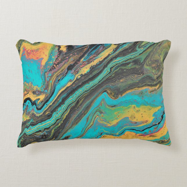 Coussin Abstrait d'accents de Radio King 3 Turquoi (Devant)