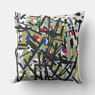 Coussin Abstrait dans les formes de bande et de lettres 1
