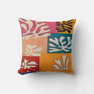 Coussin Abstrait De Fleurs De Lierre Tropical