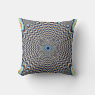 Coussin Abstrait de l'illusion de paon