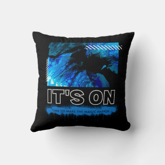 Coussin Abstrait de marbre bleu Acrylique Graphique de rue