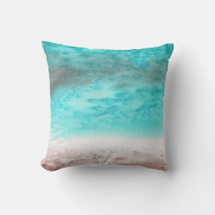 Coussin Abstrait de soie de sable et de mer