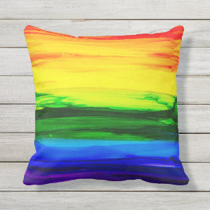 Coussin Abstrait d'encre d'alcool arc-en-ciel