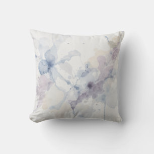 Coussin Abstrait éclaboussure d'encre fluide pastel bleu e