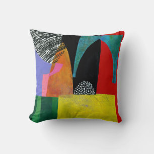 Coussin Abstrait Elegant mixte motif de peinture coloré