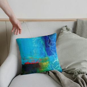 Coussin Abstrait Elegant mixte motif de peinture coloré