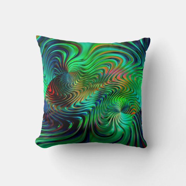 Coussin Abstrait Emerald Green (Recto)