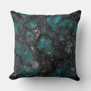 Coussin Abstrait en pierre d'argent et de turquoise