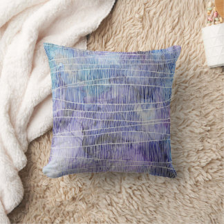 Coussin Abstrait encre alcool lavande avec fines lignes