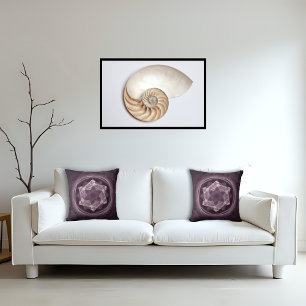 Coussin Abstrait foncé violet fractal