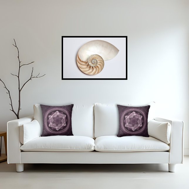 Coussin Abstrait foncé violet fractal (Créateur téléchargé)