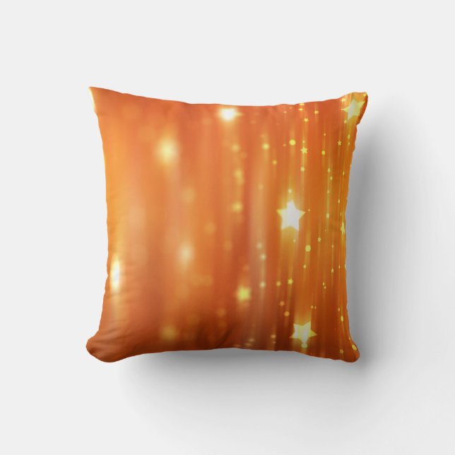 Coussin abstrait fond orangé brillant abstrait, art, dos (Recto)