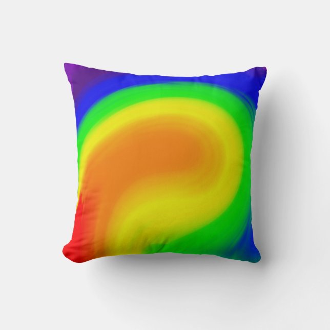 Coussin Abstrait Géode Arc-en-Ciel de Couleurs Flu (Recto)