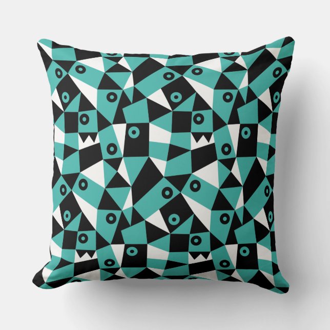 Coussin Abstrait géométrique 030919 - Vert bleu (Recto)