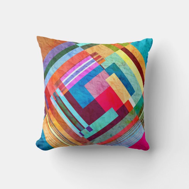 Coussin Abstrait géométrique, arrière - plan de couleur gr (Recto)