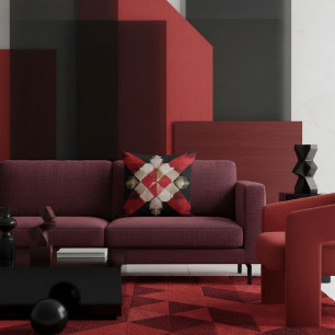 Coussin Abstrait géométrique coloré, formes rétro vintage