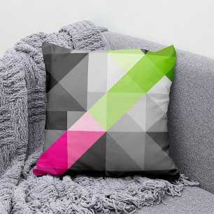 Coussin Abstrait géométrique élégante Gris vert rose
