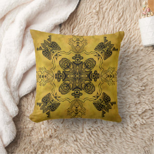 Coussin Abstrait Goth Tribal Line Dessin Motif répété