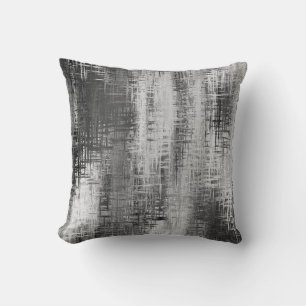 Coussin Abstrait gris/blanc