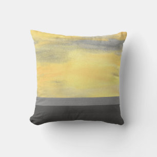 Coussin Abstrait gris jaune
