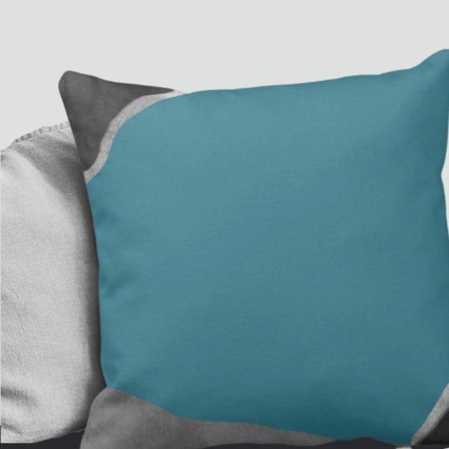 Coussin Abstrait gris turquoise et minimaliste noir (Créateur téléchargé)