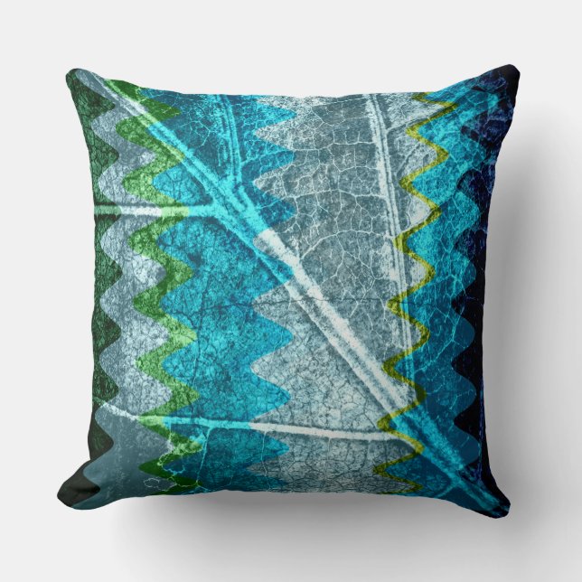 Coussin Abstrait gris vert turquoise (Recto)