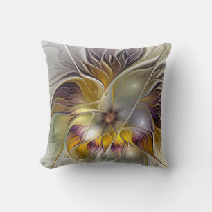 Coussin Abstrait Imaginaire coloré Fleur Fractal Art