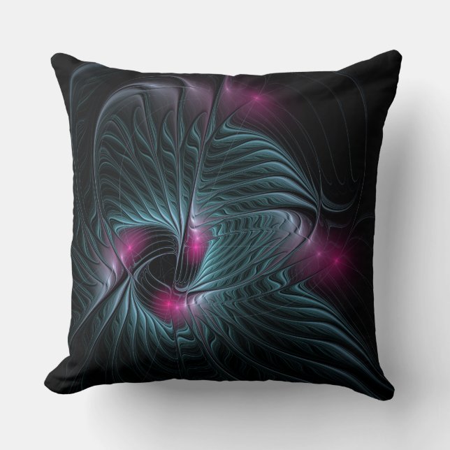 Coussin Abstrait Imaginaire coloré fractal (Recto)