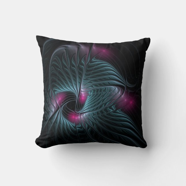 Coussin Abstrait Imaginaire coloré fractal (Recto)