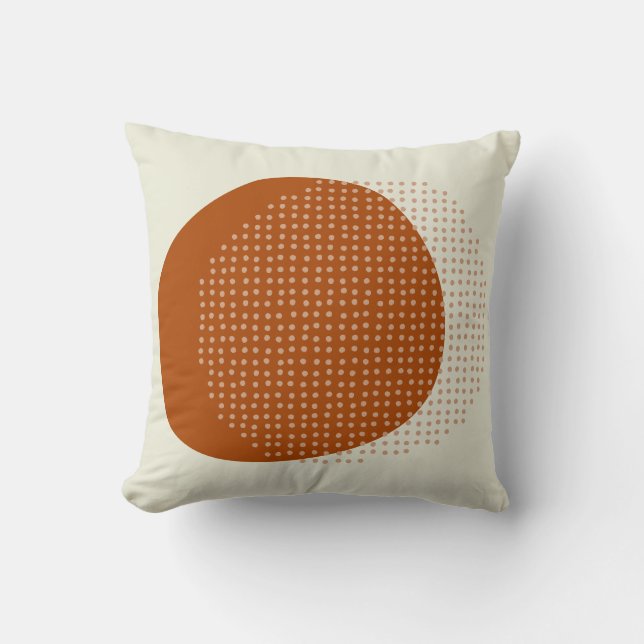 Coussin Abstrait ivoire off Blanc Brown Formes tendance (Recto)