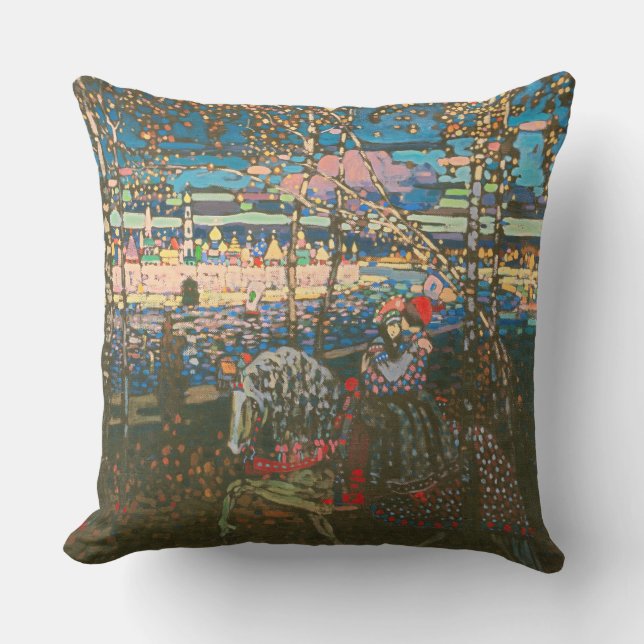 Coussin Abstrait Kandinsky équitation Couple coloré (Recto)