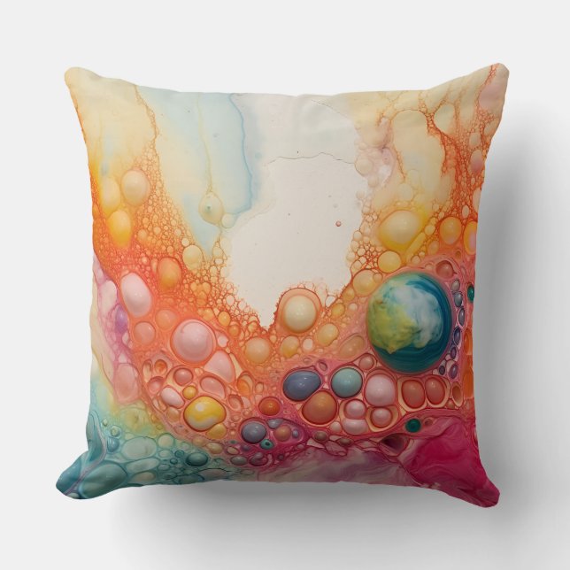 Coussin Abstrait Liquid Pour Art Beach Vibes, Cellules de  (Recto)